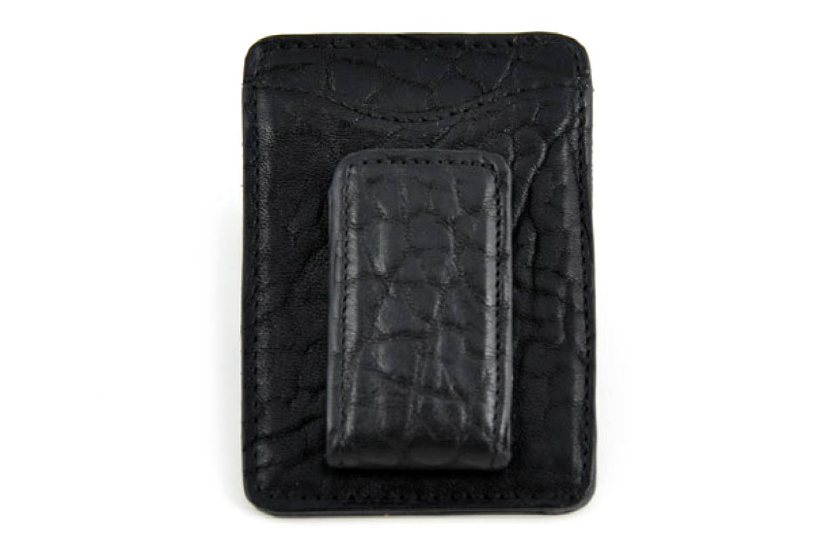 Italian Leather Money Clip Wallet (Full Grain Leather) Black or Brown - Von Baer, Elegant Black