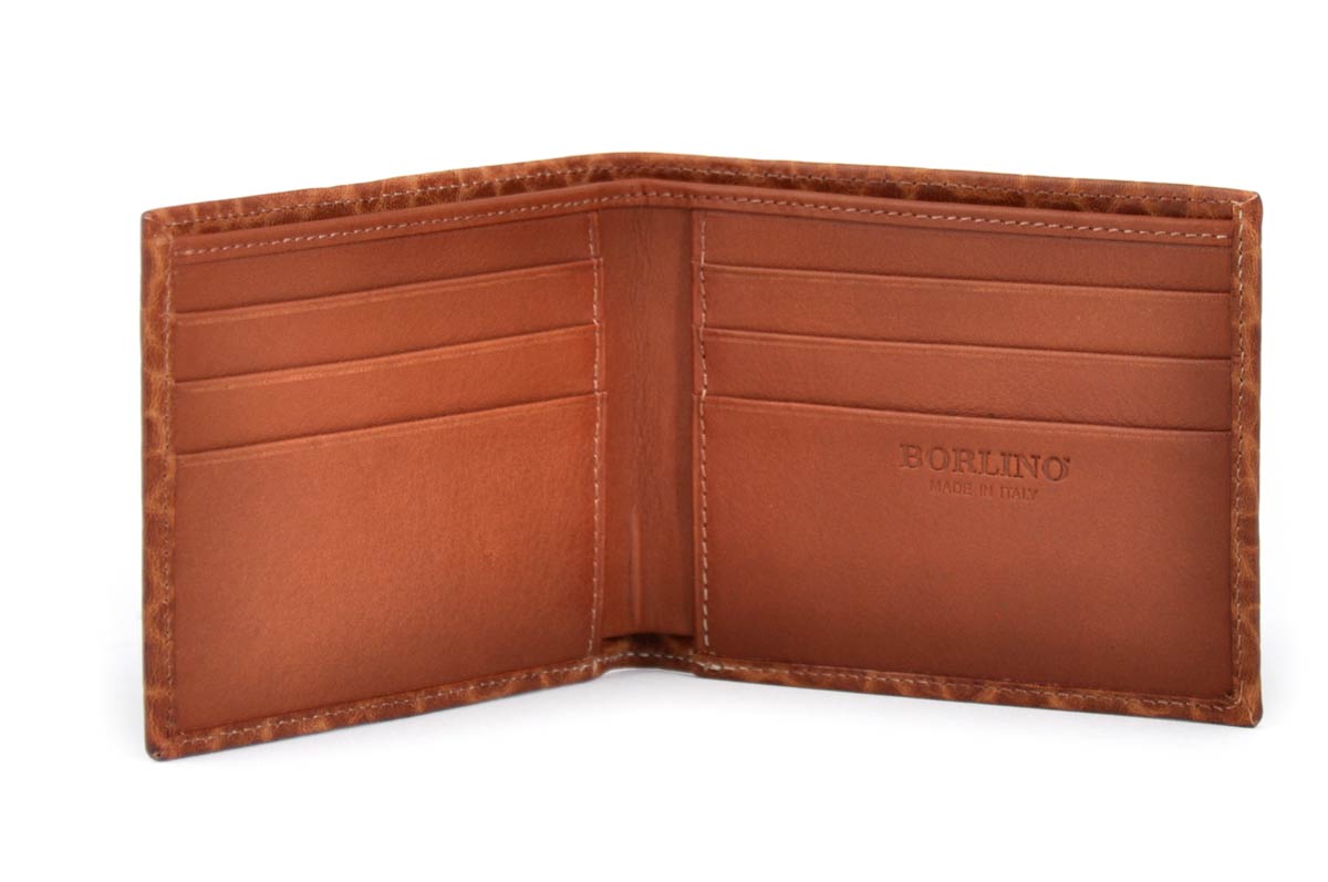 Leather Money Clip Wallet - Buffalo - Terra Tan - Borlino