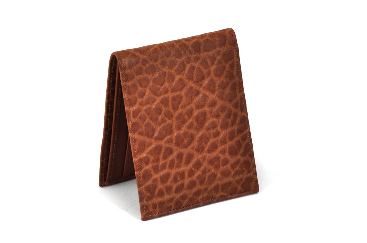 Money clip bifold wallet in alligator and smooth calfskin