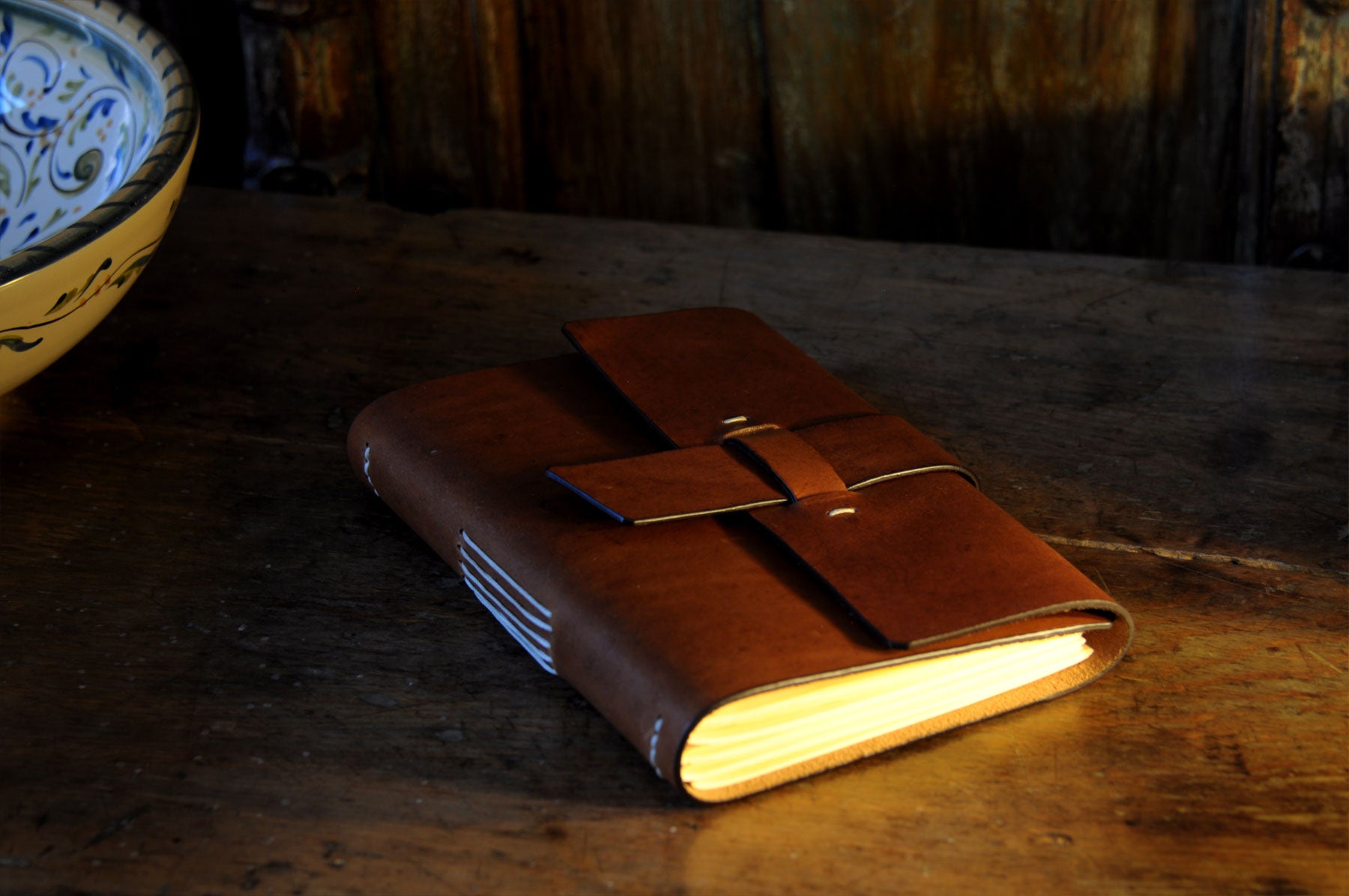 Vachetta Leather Handmade Old World Journal - Terra Tan - by Borlino