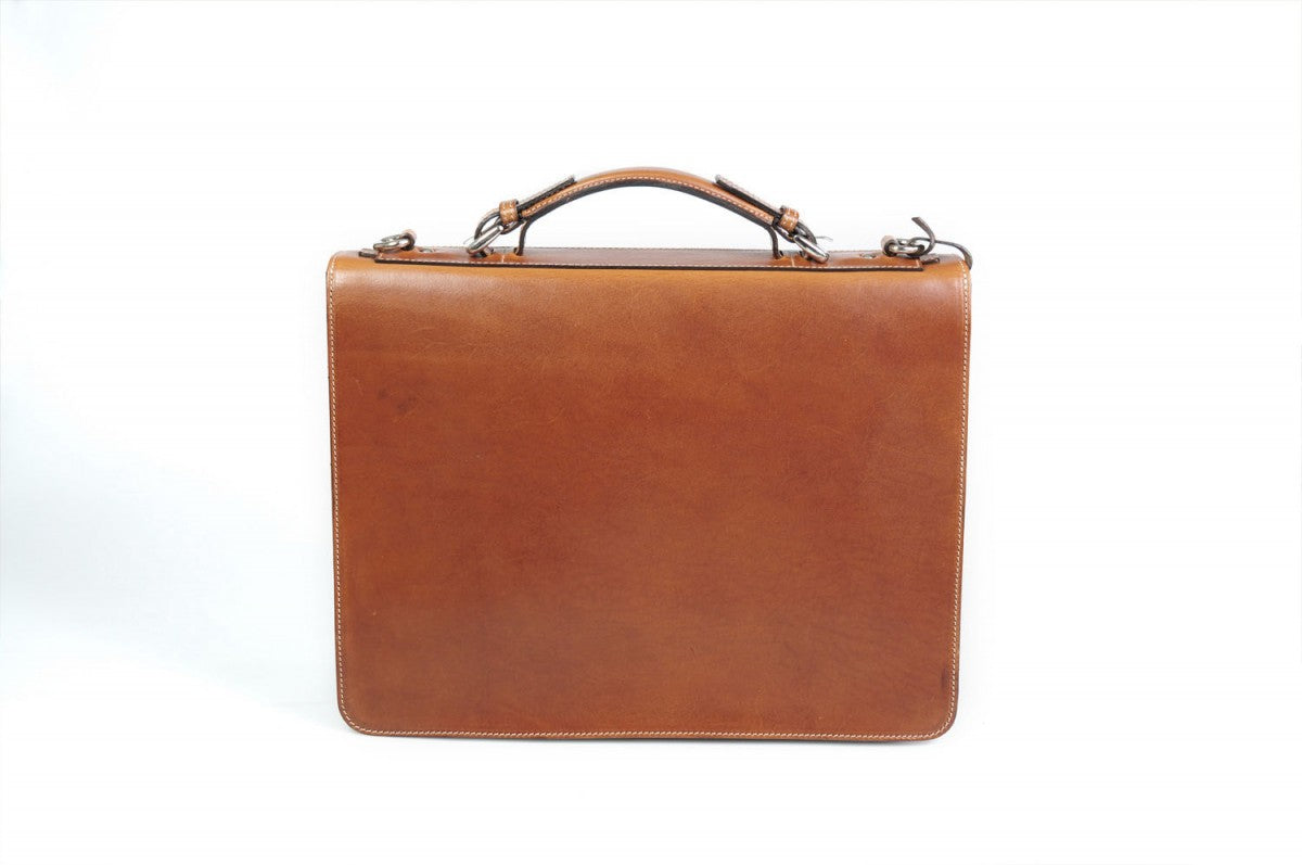 Reo Leather Leather Hard 12 inch SUITCASE(SL121_Brown) : : Fashion