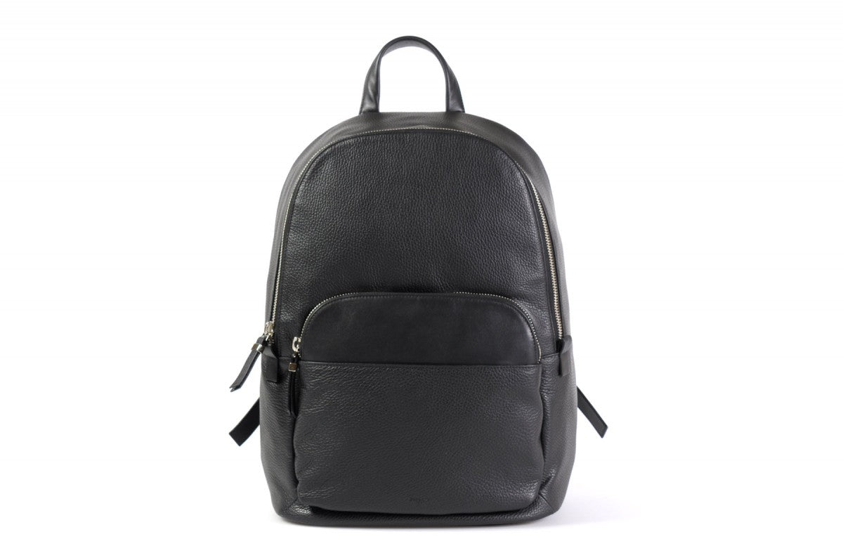 Black Leather Luggage Tag - Contemporary - 517-VO - Borlino