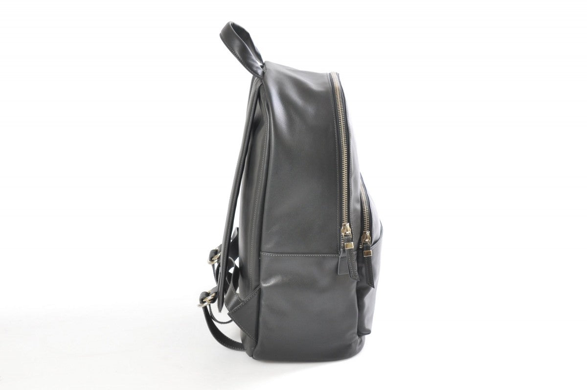 Leather Backpack The Belluno Shark Grey Calf Leather Borlino